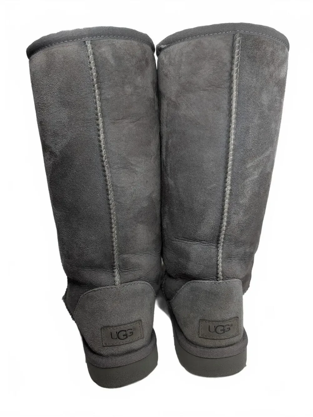 UGG Classic Tall Gray Suede Shearling Boots Size 8